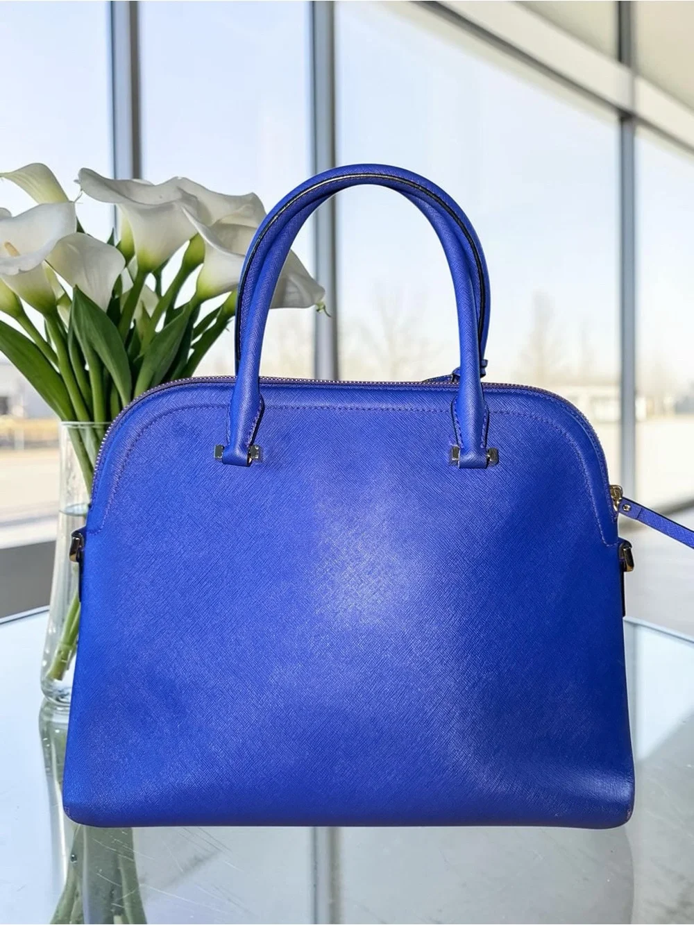 Kate Spade Cameron Street Margot Satchel in "Nightlife Blue" w Bagcharm EUC - Picture 3 of 14